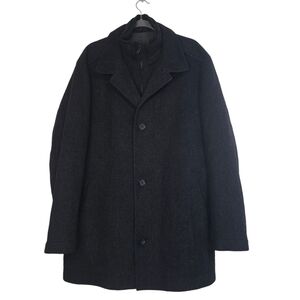 Boss Hugo Boss Charcoal Grey 100% Virgin Wool Coat Neutral
